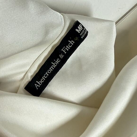 NEW Abercrombie & Fitch Maxi Dress Size Medium Petite White Plunge Cowl Back - Picture 12 of 16